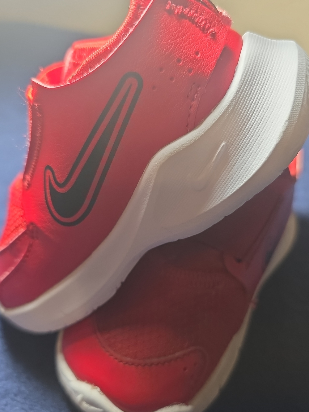 Nike Kids Red and White Slip-On Sneakers